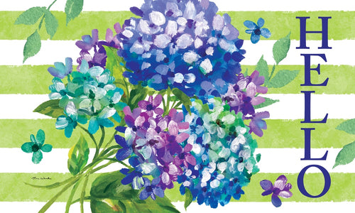 Floor Mat-Striped Hydrangeas