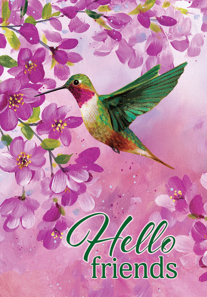Pink Hummingbird-Garden Flag