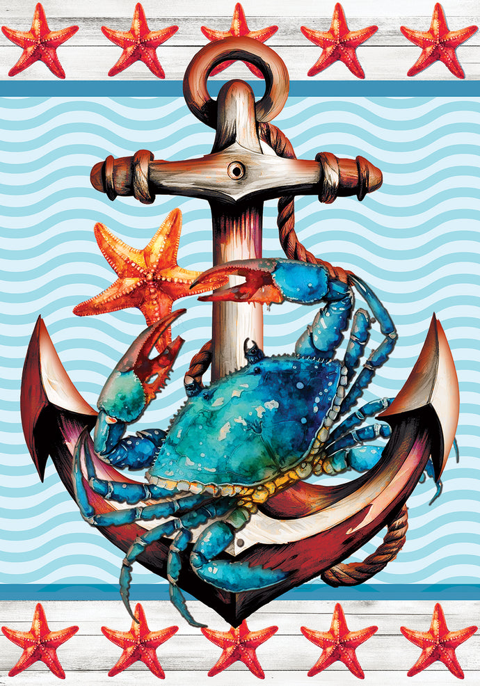 Blue Crab and Anchor-Garden Flag
