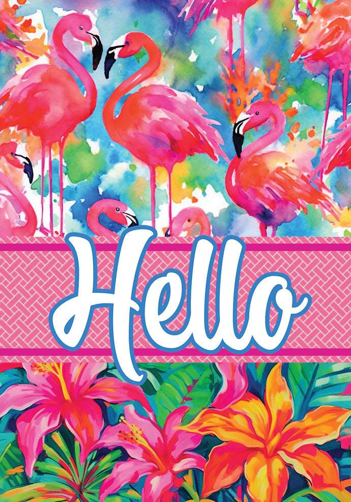 Watercolor Flamingos-Garden Flag
