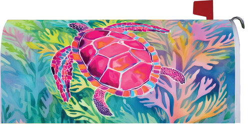 Watercolor Turtles-Large Mailbox Cover