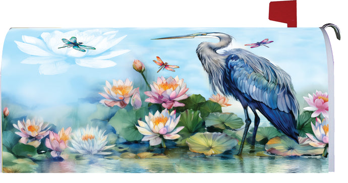 Heron and Lilies-Mailbox Makeover