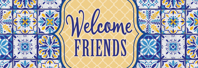 Signature Sign- Blue and Yellow Tile