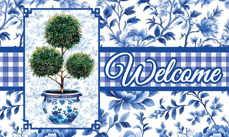 Floor Mat-Chinoiserie Topiary