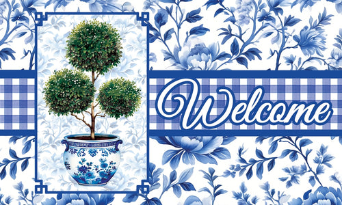 Floor Mat-Chinoiserie Topiary