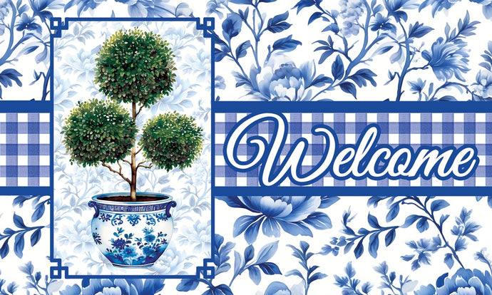 Floor Mat-Chinoiserie Topiary