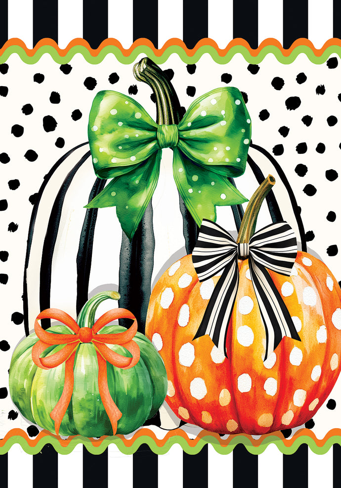 Pumpkin Stripes-Garden Flag