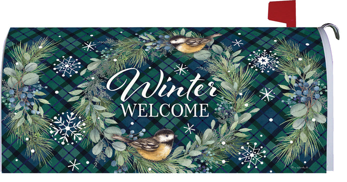 Large Mailbox Makeover-Chickadee Wreath