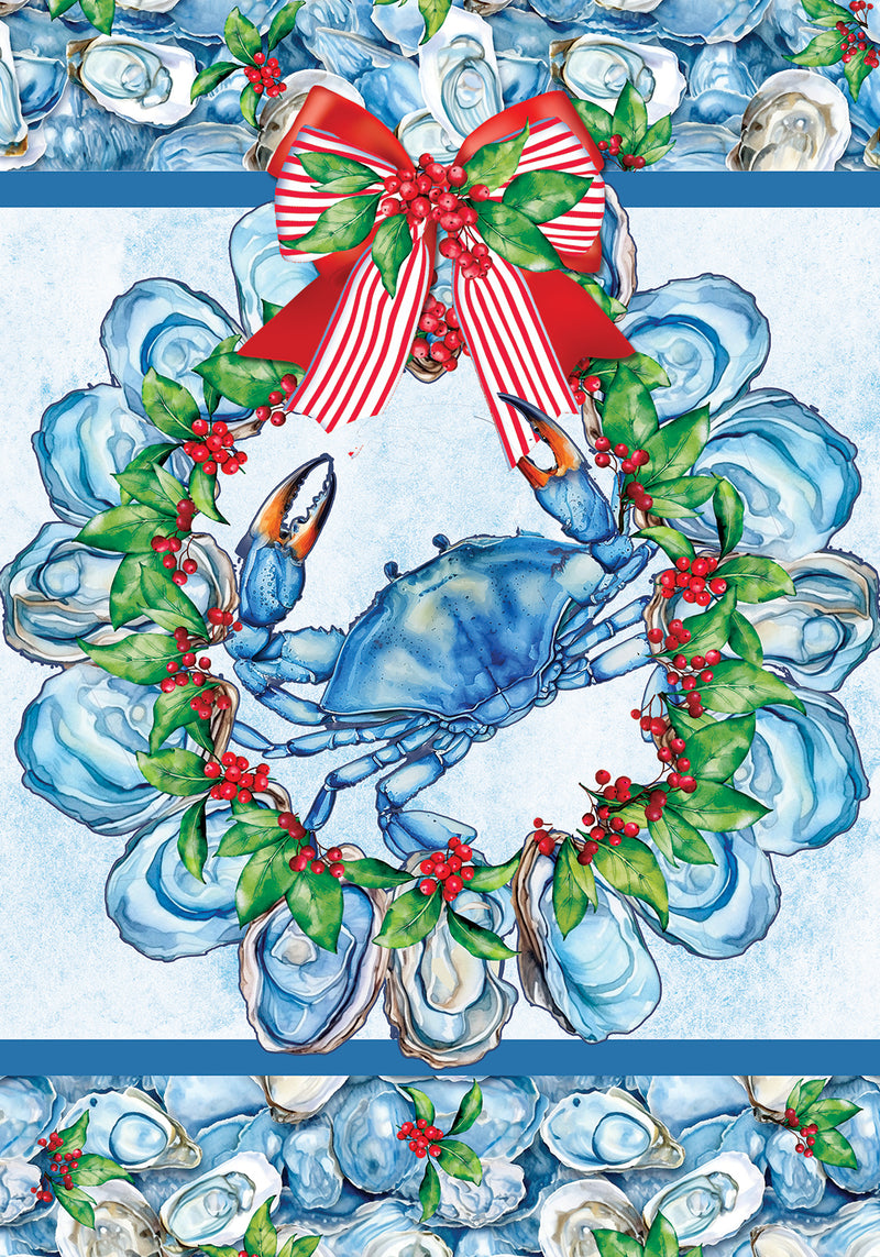 Oyster Crab Wreath-Large Flag