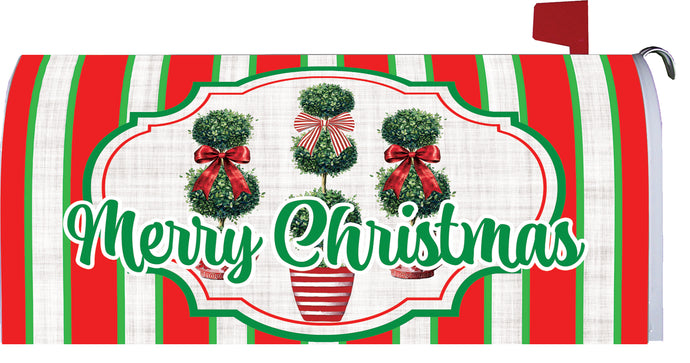 Mailbox Makeover-Christmas Topiaries