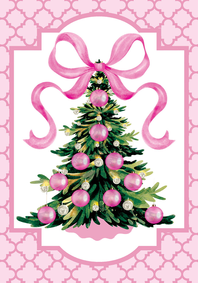Pink Christmas Tree-Garden Flag