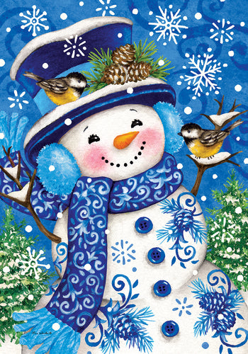 Chinoiserie Snowman-Garden Flag