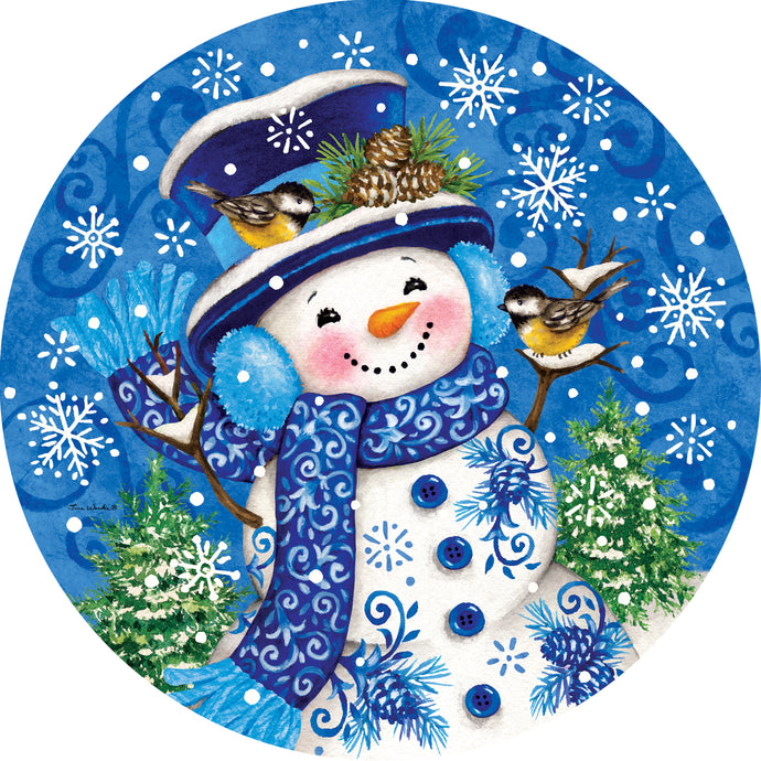 Stepping Stone-Chinoiserie Snowman