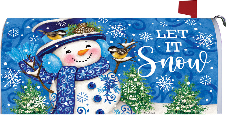 Mailbox Makeover-Chinoiserie Snowman