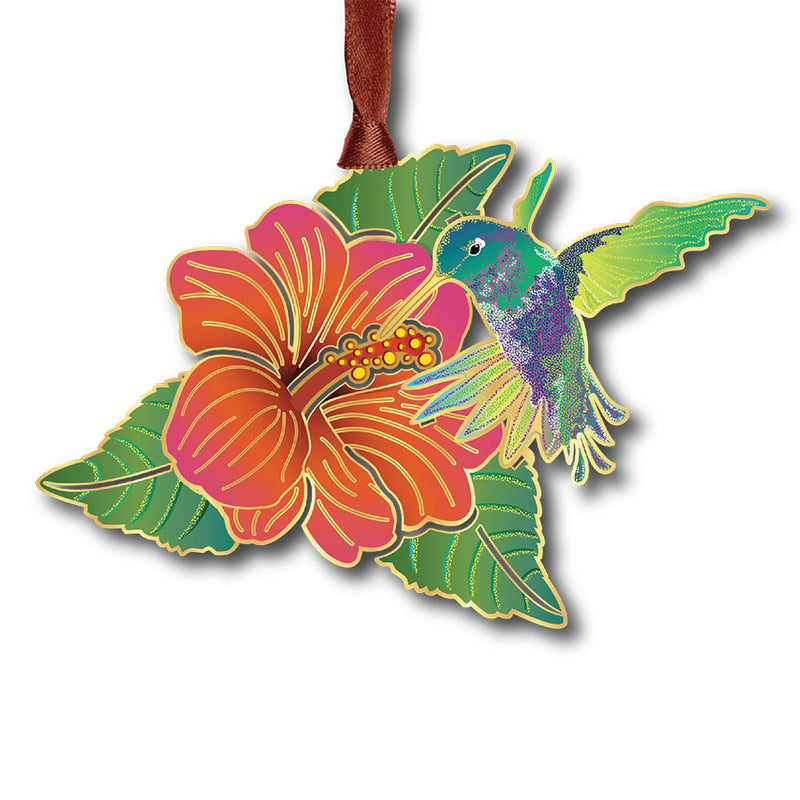 Hummingbird & Flower Ornament