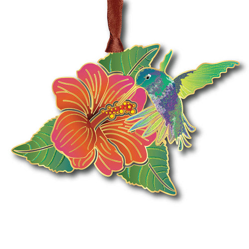 Hummingbird & Flower Ornament