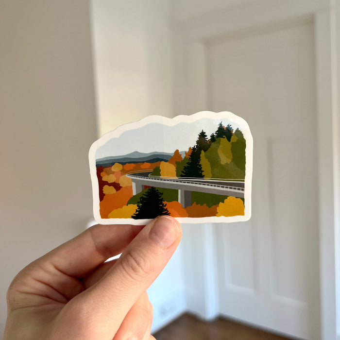 Waterproof Vinyl Sticker, Linn Cove Viaduct