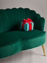 Stripe Gift Box Small Pillow Blue