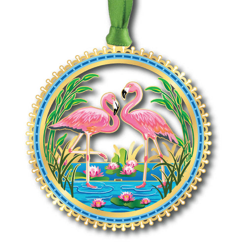 Pink Flamingo Scape Ornament