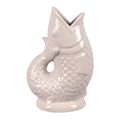 Ceramic White Fish Tabletop Vase