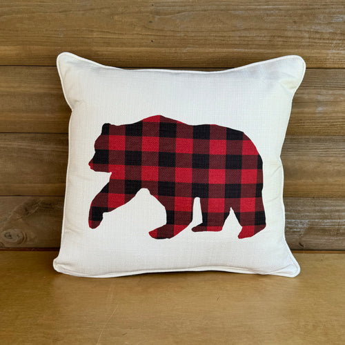 Buffalo Checked Bear Pillow