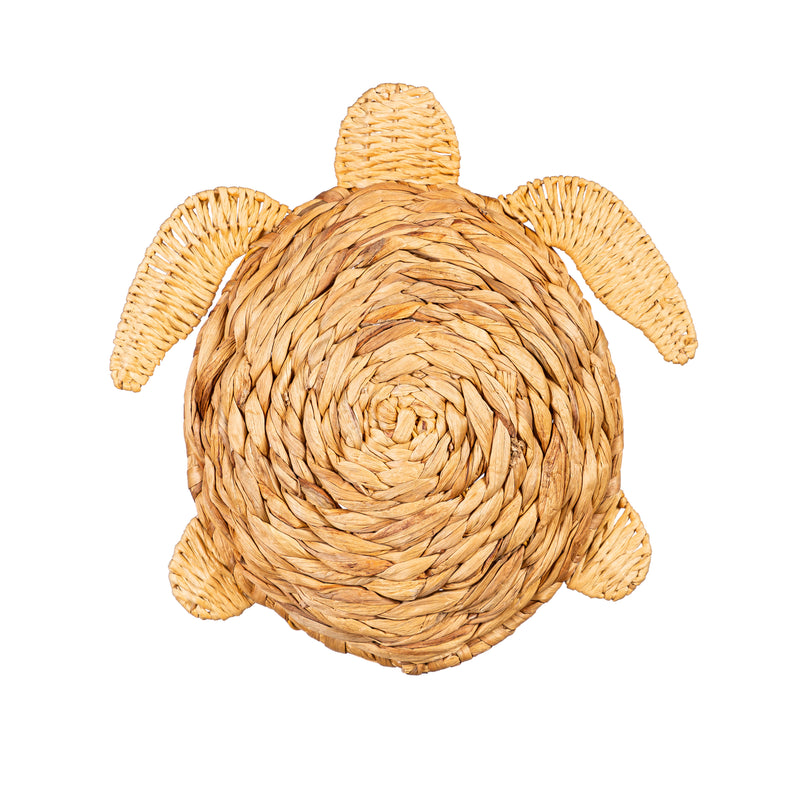 17"L x 17"H Metal and Natural Fiber Wall Décor, Turtle, Large