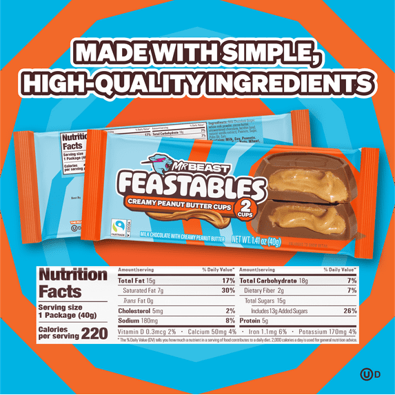 Feastables Mr. Beast Chocolate Peanut Butter Cups