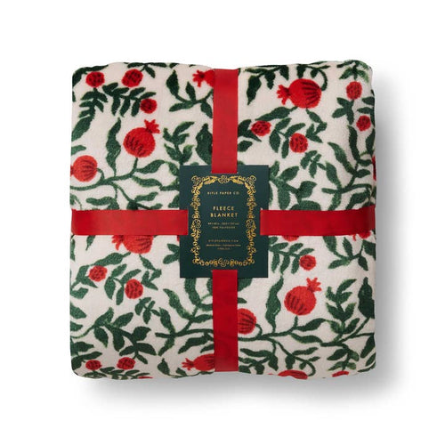 Rifle Paper Co. | Christmastide Pomegranate Fleece Blanket