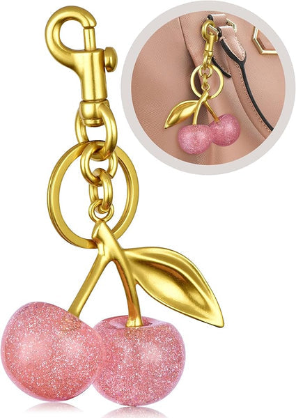 Bag Charm - Large Pink Cherry