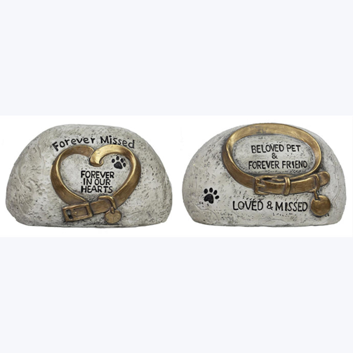 Cement Pet Collar Memorial Garden Stone