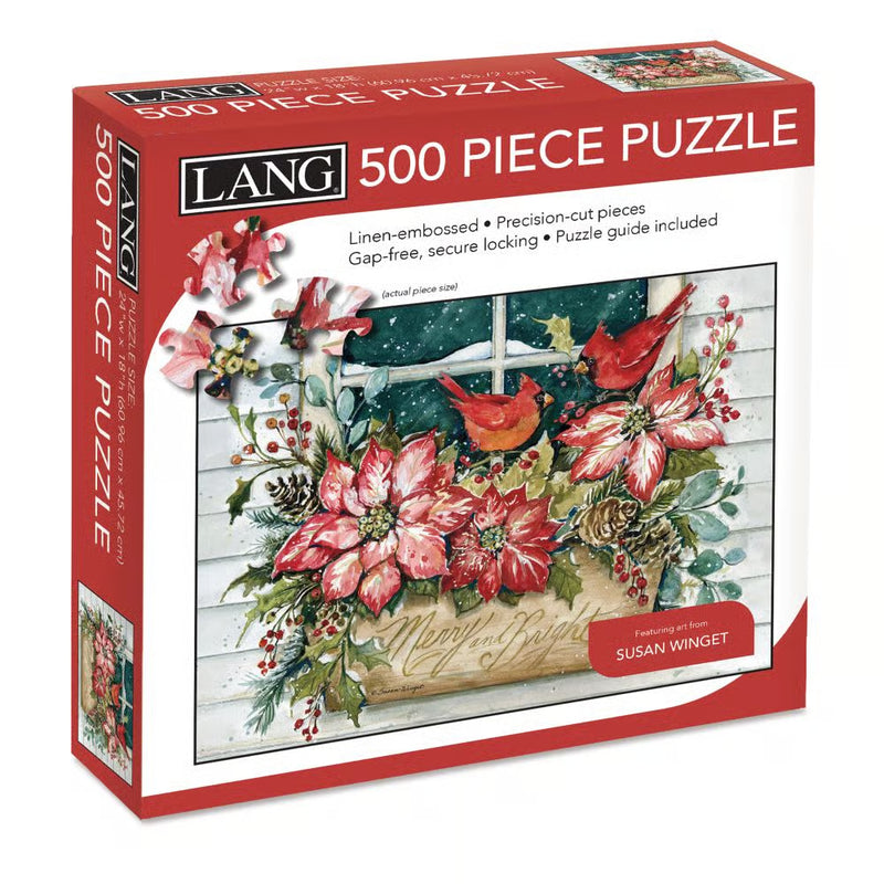 Poinsettia Window Box 500 Piece Puzzle