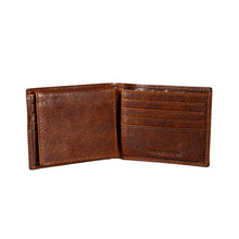 North Carolina State University, Embossed Tumbled Leather Passcase Bi-Fold Wallet, Brown