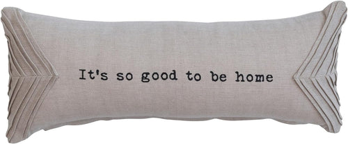 Cotton Chambray Printed Lumbar Pillow