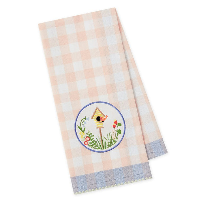 Birdhouse Embellished Dishtowel