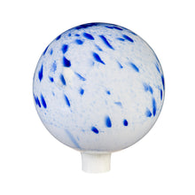 White & Blue Spotted Glass Gazing Ball, 10"