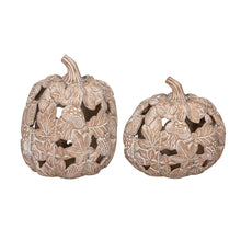 Maple Leaf Mushroom Pumpkin Statue Set