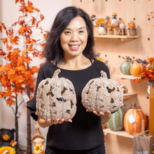 Maple Leaf Mushroom Pumpkin Statue Set