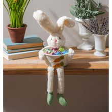Bunny Blooms Table Decor Fabric Bunny with Bowl and Dangling Legs