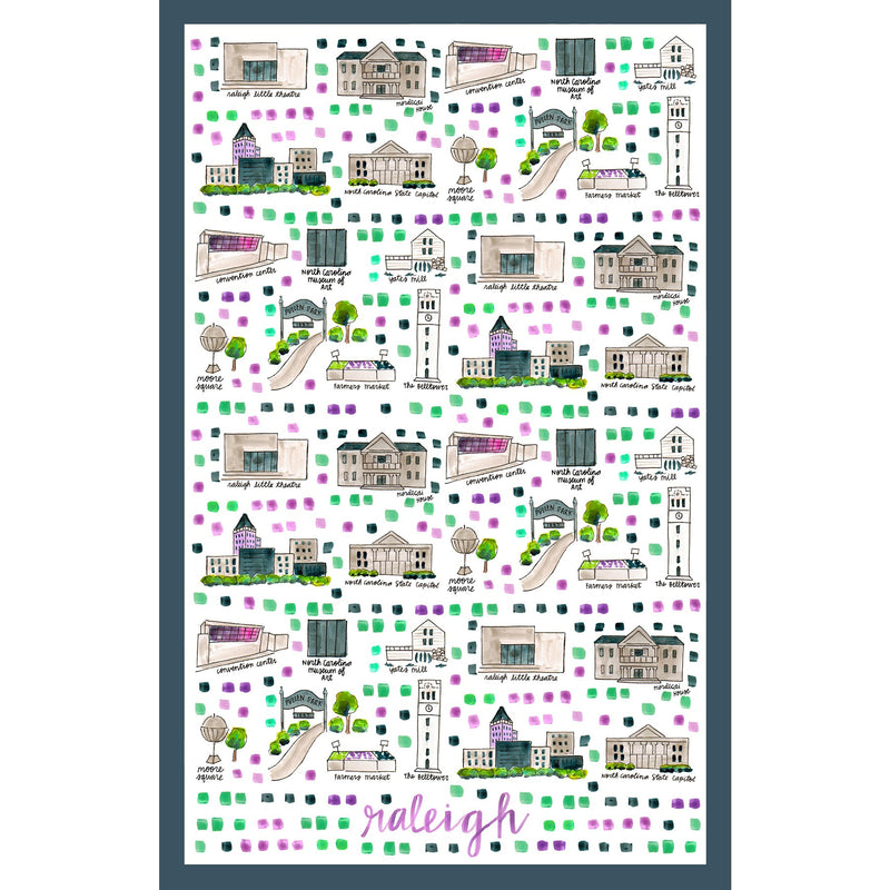 Raleigh, NC Double Sided Tea Towel