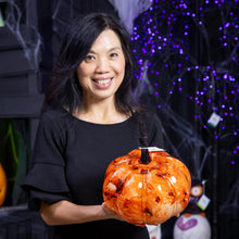 Pumpkin Marble Glass Table Décor, 9.75"L