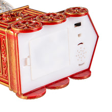 North Pole Express LED Table Decor Train Spinning Water Lantern with Santa and Tree, 7.5"
