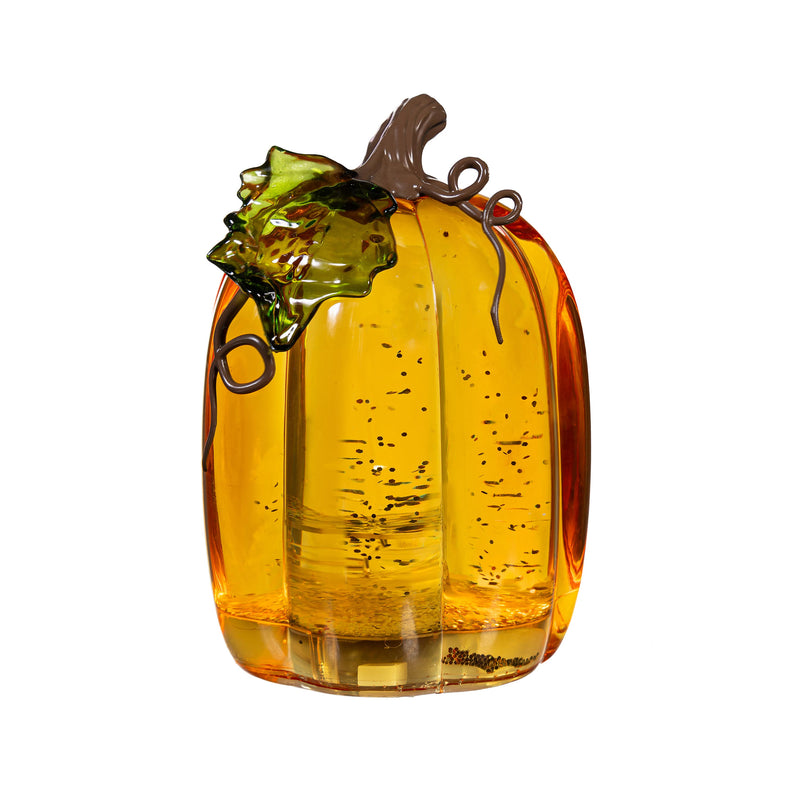 Pumpkin LED Water Globe, 6.5"H
