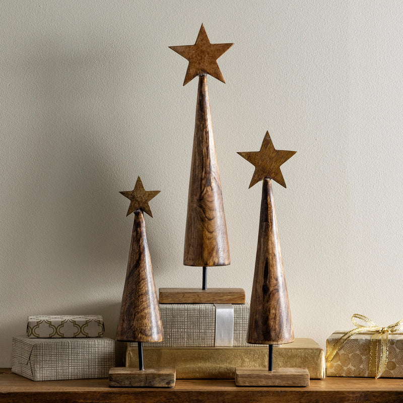 VivaStyle Table Decor Wood Christmas Tree, Set of 3