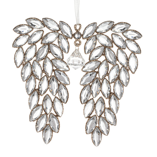 Sparkly Glitter Angel Wing Ornament - 5x5in