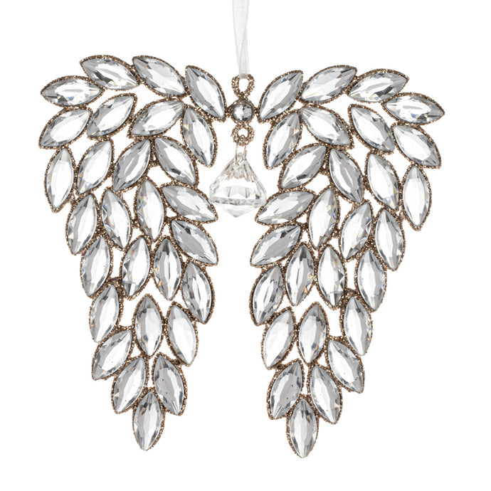 Sparkly Glitter Angel Wing Ornament - 5x5in