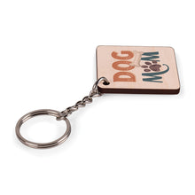 Dog Mom Maple Veneer Keychain