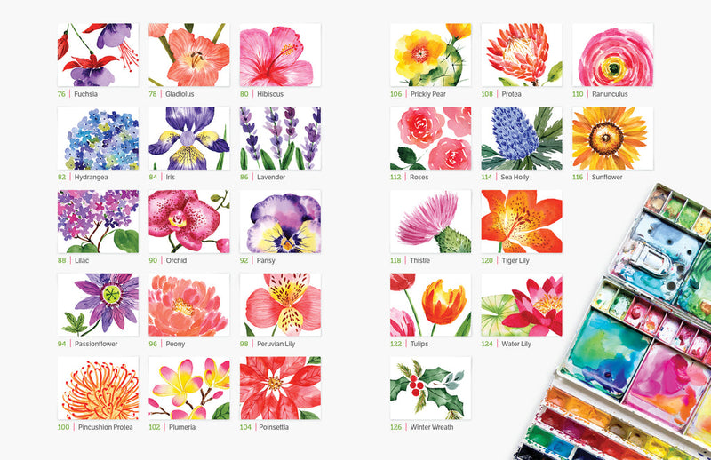 Watercolor the Easy Way Flowers : Step-by-Step Tutorials for 50 Flowers, Wreaths, and Bouquets