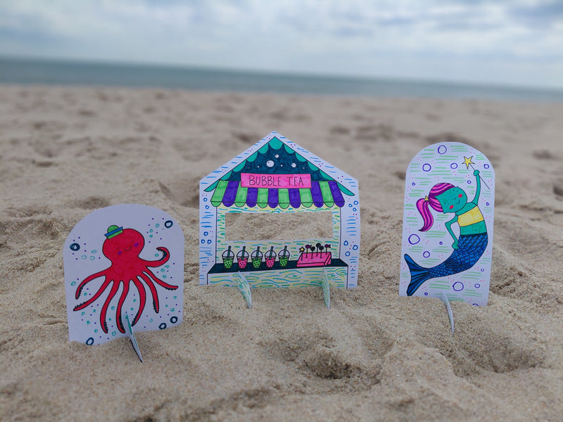 Under the Sea Besties : Paper Craft Coloring Book