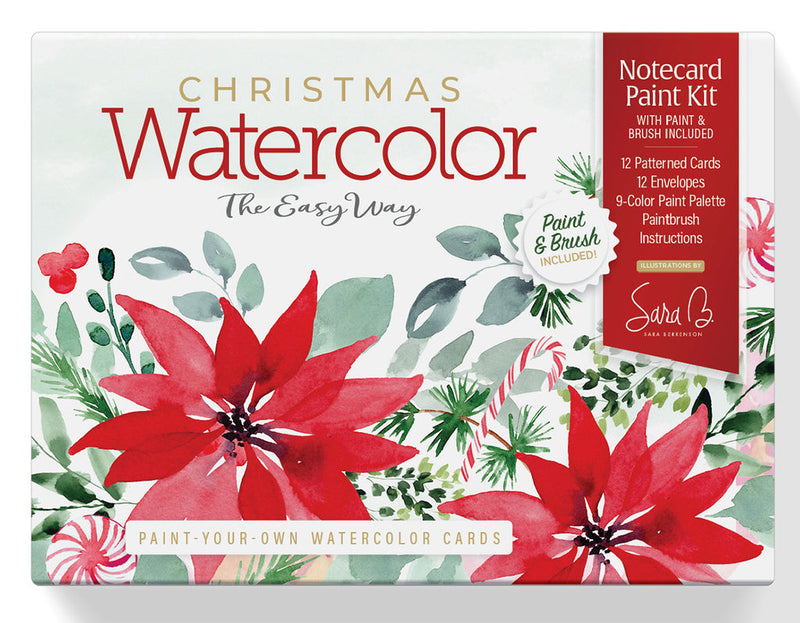 Watercolor the Easy Way Paint-Your-Own Watercolor Cards Christmas : Notecard Paint Kit with Paint and Brush Included