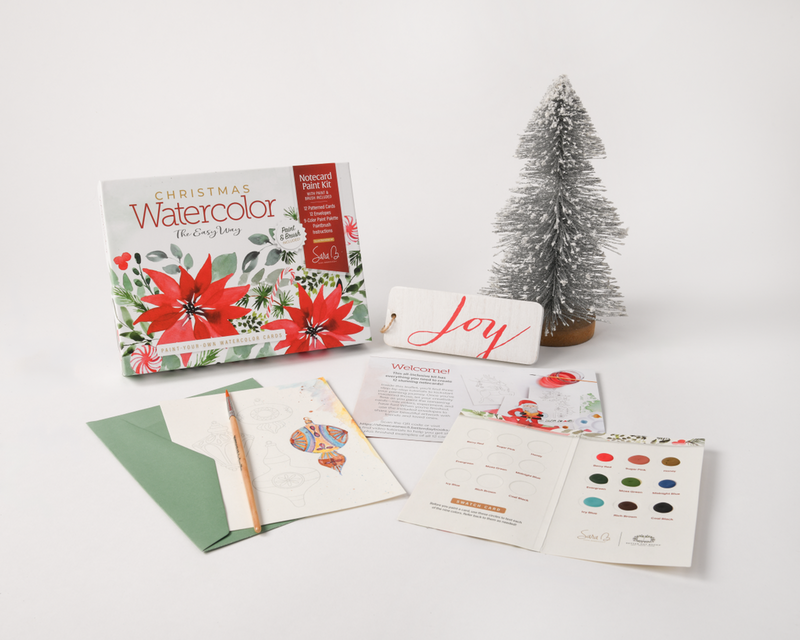 Watercolor the Easy Way Paint-Your-Own Watercolor Cards Christmas : Notecard Paint Kit with Paint and Brush Included